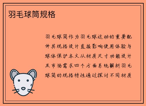 羽毛球筒规格